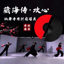 Tanghai Fan Dance Fan, Chinese Style Folding Fan, Special Double-Sided Easy-To-Open and Close Kung Fu Fan for Dance Performances