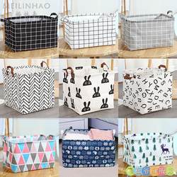 Fabric Storage Basket Cotton and Linen Square Large Clothing Storage Box Household Foldable Dormitory Dirty Clothes Storage Basket