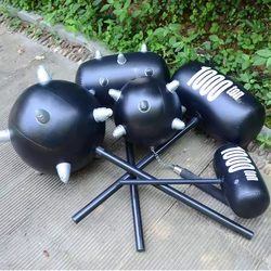 Cartoon Inflatable Hammer Prop 0kg Large Hammer with Hard Handle and Spikes, Thousand-Ton Hammer, Spiked Hammer, Meteor Hammer, Children's Toy