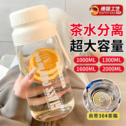 Large Glass Water Cup, Large Capacity, High Temperature Resistant, High-Quality Glass Cup, Stylish Water Bottle for Girls