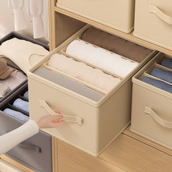 Wardrobe Storage Organizer, Clothes and Pants Separate Storage, Underwear and Socks Storage Box, Drawer-Style Storage Box