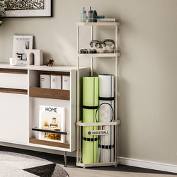Yoga Mat Storage Basket, Racket Rack, Home Sports and Fitness Equipment, Large Capacity Corner Home Storage Organizer