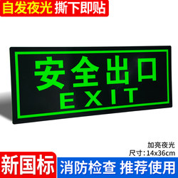 Safety Exit Sign, Luminous Wall Sticker, Thickened Pvc Fire Safety Sign, Stairway Evacuation Emergency Escape Sign, Self-Luminous Indicator, Landmark Warning, Caution Step Sticker, Fluorescent Warning