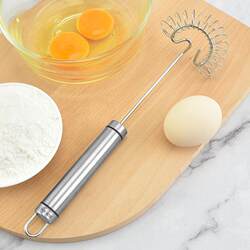 Stainless steel manual egg beater, spring coil egg beater, cream stirring stick, baking tools