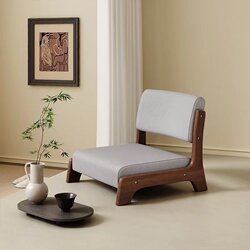 Solid Wood Tatami Seat Backrest Stool Bed Chair Bay Window Living Room Lazy Chair Floor Sitting Chair Legless Chair