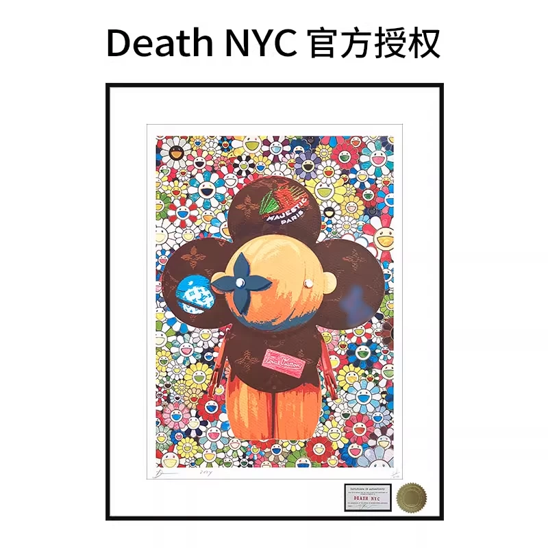 村上隆版画挂画哆啦A梦潮流北欧风格家居装饰纸本版画