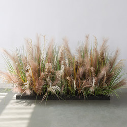 Simulated Plant Landscaping Combination, Window Display Decoration, Autumn-Colored Bionic Reed Green Plants, Light Luxury High-End Floor-Standing Ornaments