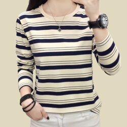 Yueban 2025 New Round-Neck Long-Sleeve T-Shirt for Women, Spring and Autumn Loose-Fit Plus-Size Casual Versatile Base Shirt Top