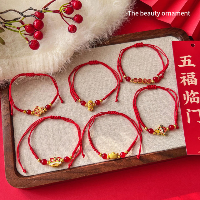 New Year red bracelet for women 2025 Year of the Snake Year of the Year of the Nation Children's Bracelet for couples giving girlfriend gift bracelet hand jewelry