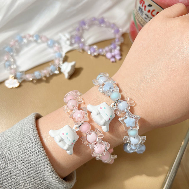 Internet celebrity Melody best friend bracelet cute Yugui dog bell couple bracelet small rubber band give boyfriend hair rope hair accessories