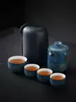 bình trà thủy tinh có lọc Du Lịch Kung Fu Trà Nhanh Cốc Bộ Nhỏ Một Nồi Một Cốc Đơn Di Động Ngoài Trời Trà Gốm Chống bỏng bộ ấm chén uống trà cao cấp nhập khẩu Trà sứ