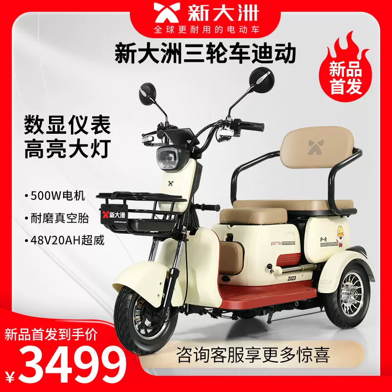 新品】新大洲Parray新國標老人女士代步電動三輪車小型家用迪動-Taobao