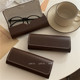 Clearance retro coffee/solid color simple glasses case sunglasses case Japanese light portable glasses storage box for men and women