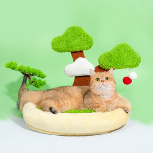 
Sufa Lucky Tree Cat House Cat Scratching Board Warmth for All Seasons Thickened Winter Dog House Bite-Resistant Funny Cat Bed Cat Nest
