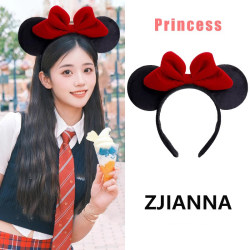 Disney Christmas Headband for Playing and Taking Photos at Disney, Red Headband, Mickey Bow Hairpin Headband