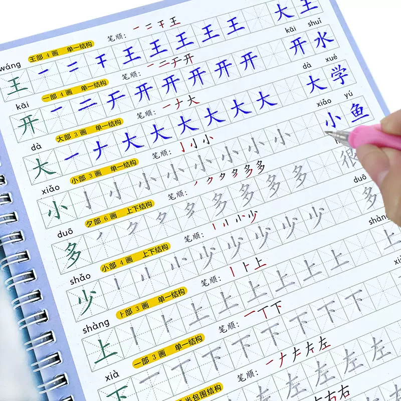 左手練字帖初學者學生入門字楷書成年筆劃書法練習左撇子凹槽