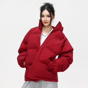 
YORKZOOM autumn and winter new tie-dye printed stand-collar basic cotton clothes for couples men's loose and thickened cotton clothes