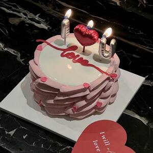 2026 Valentine's Day love acrylic cake decoration plug-in 520 couple confession love candle baking decoration