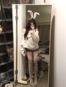 
Litao Want to Sleep Ya [Snow Muscle Off Shoulder] Lazy Style One-Shoulder Twist Sweater Women's Design Sense of Pure Desire