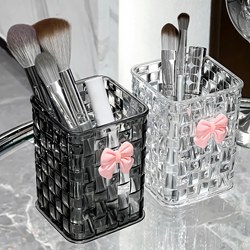 Dressing Table Makeup Brush Storage Box Desktop Cosmetics Lipstick Storage Rack Office Desk Transparent Box