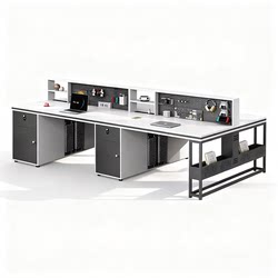 Sitting Face-Faced Staff Desk Modern Simple Office Desk and Chair Combination Employee Desk Workstation Four 6/4 People