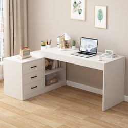 Solid Wood Ecological Board Corner Computer Desk, Writing Desk, Makeup Table, All-In-One Table for Home Use, Student Study Desk with Bookcase Combination