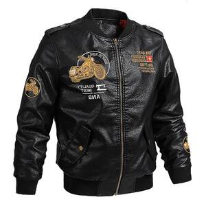 
Cross-border foreign trade popular spring and autumn new V-neck men's motorcycle leather jacket washed PU leather jacket fashionable men's leather jacket manufacturer