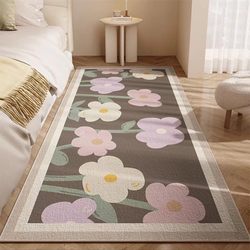 Bedroom green bedside carpet room simple bay window mat master bedroom bed foot mat girl girl's bed front mat