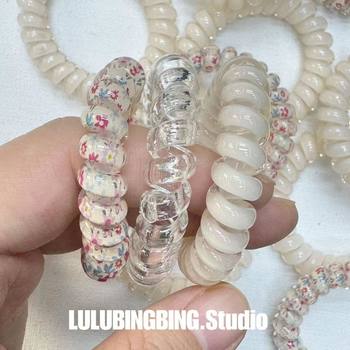 Honey ~ light yellow floral girl phone cord hair rope hair sweet and fresh hair band headband rubber band headwear temperament