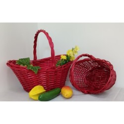 Bamboo basket picnic basket egg basket woven basket wicker storage basket Italian vegetable blue rattan fruit basket hand basket shopping