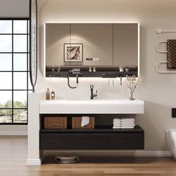 Yingci Modern Hotel-Style Integrated Bathroom Cabinet with Integrated Basin, Bathroom Vanity with Smart Washing and Face Washing Features