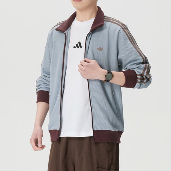 
adidas originals WAFFLE TRACK sports knitted loose long-sleeved jacket men's KY5770