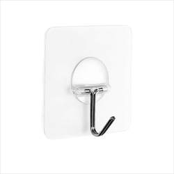 Hook punch-free wall hanging sticky hook strong adhesive load-bearing traceless transparent paste kitchen household stainless steel hook