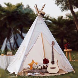Outdoor Kidsren's White Indian Tent Home Foldableing Portable Princess Toy House Small House Photo Decoration