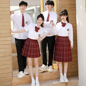 
Red Song Choir Poetry Recitation Performance Costume Adult High School Student Sports Meeting Class Costume British College Style