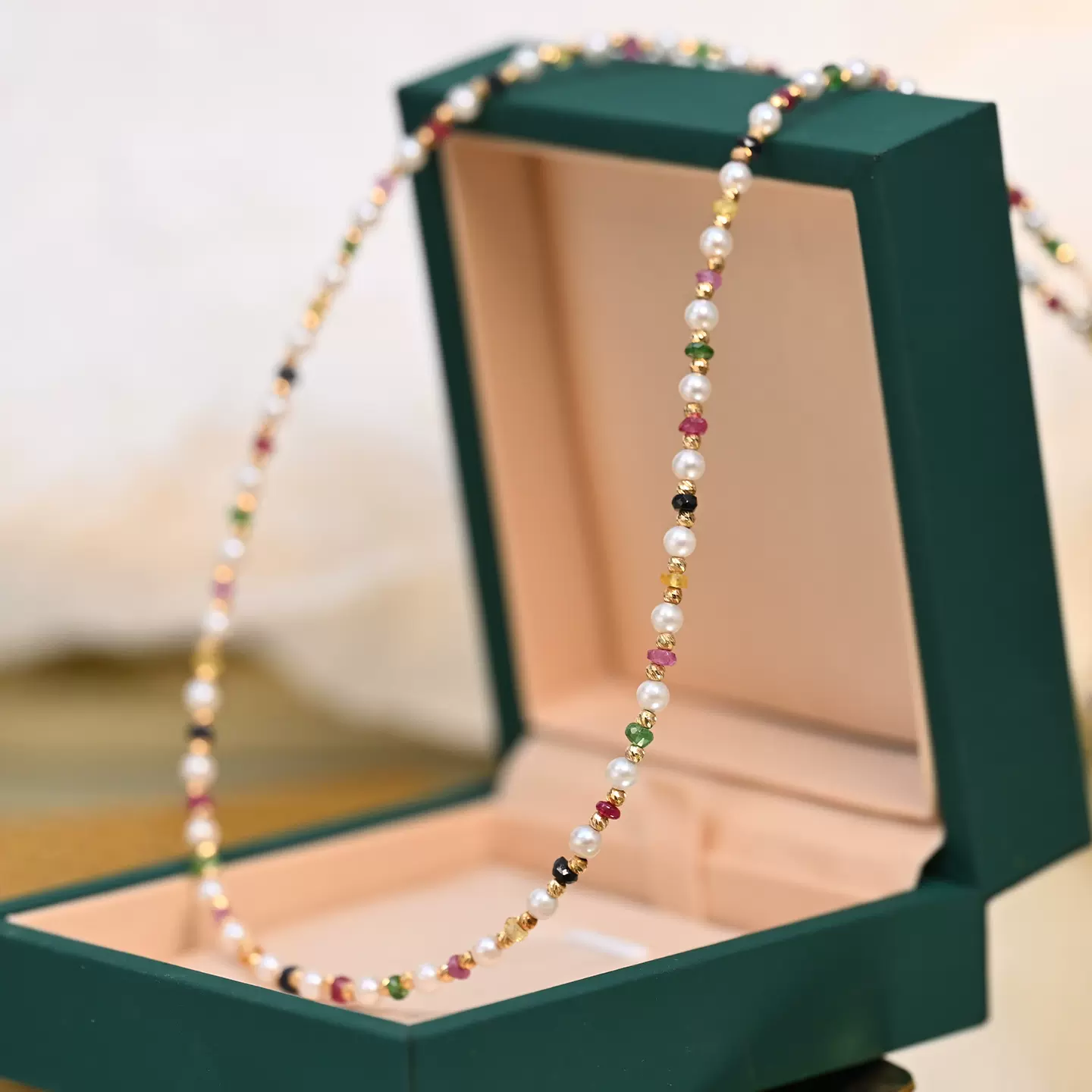 日本AKOYA海水珍珠項鍊9-9.5mm 18K金進口豆豆鏈