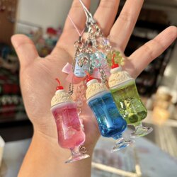 Showa Era Dopamine Series Small Waist-Shaped Wine Glass Celebration Pendant Phone Chain Gift for Best Friend Original Design