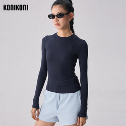 Konikoni Autumn and Winter Round Neck Long-Sleeved Shaping T-Shirt Sports Compression Tight-Fitting Comfortable Breathable Antibacterial Inner Wear