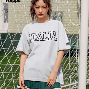 
Kappa Kapa back to back summer couple sports short sleeves 2025 new men's pure cotton embroidered loose t-shirt for women
