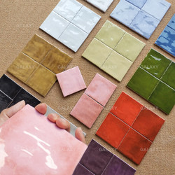 French Retro Gradient Green 100X100 Handmade Tiles Shop Background Wall Tiles Restaurant Kitchen Bathroom Tiles