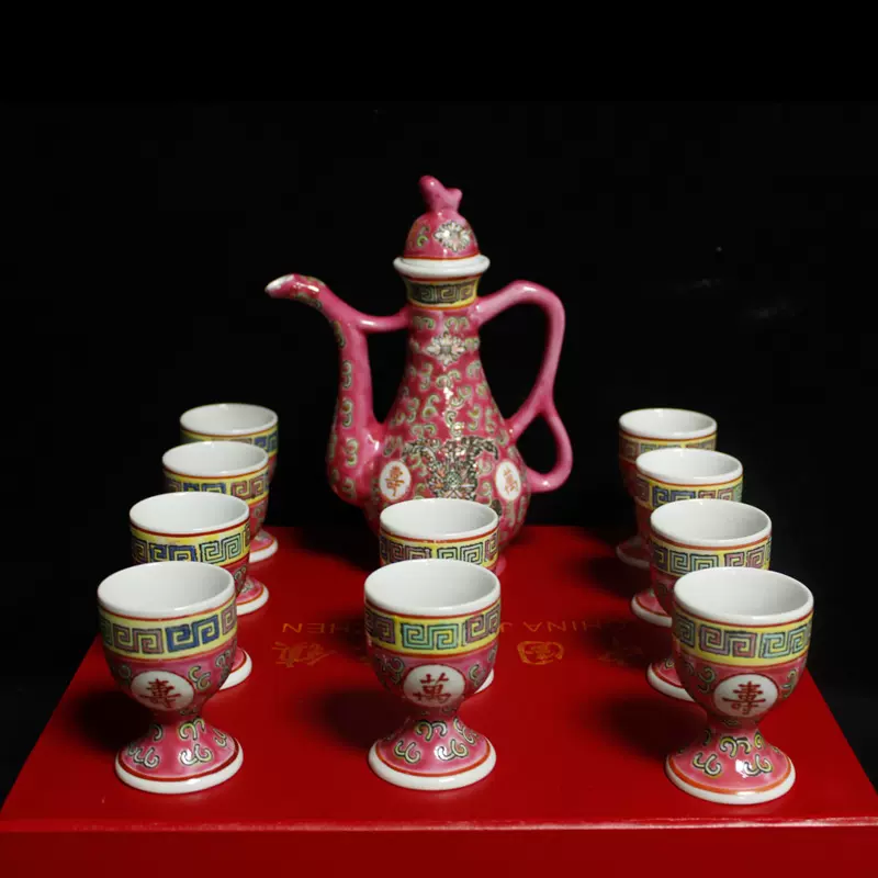 中国景徳鎮 粉彩 萬寿無疆 急須 歴史 年代保証 茶道具 陶芸家 WWTT078