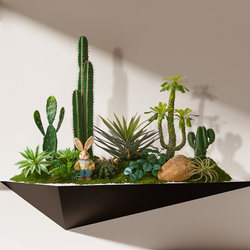 Simulated Cactus Potted Tropical Plants for Landscaping, Shopping Mall Store Window, Bionic Fake Green Plants, Large Floor-Standing Ornaments