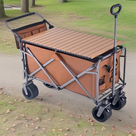 
Camper cart, outdoor portable camper cart, camping foldable small trailer, picnic trolley, table trolley