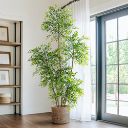 Simulated Green Plant, Nandina Bamboo Potted Plant, High-End Indoor Living Room Large-Scale Artificial Plant, Light Luxury Ornament, Decorative Fake Tree