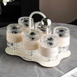 Japanese High-End Glass Cup Set for Home Use, Drinking Cups, Glass Tea Cups, High-Temperature Resistant Cups, Large-Capacity Glass Cups