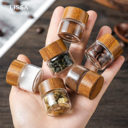 Mini Glass Sealed Jar, Food-Grade Coffee Powder Dispensing Bottle, Portable Storage Jar, Tea Storage Small Empty Bottle