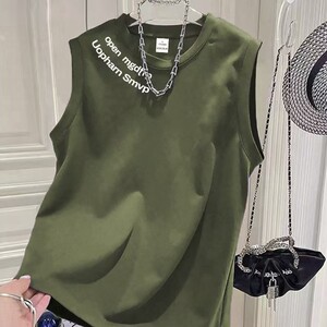 
American retro vest boys summer 2026 new pure cotton casual sports sleeveless T-shirt waistcoat top trendy brand