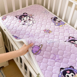 Children's Mattress, Milk Velvet Autumn and Winter Baby Pad, Quilted Mattress, Baby Kindergarten Nap Mat, Machine Washable