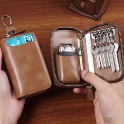 2025 New Model Key Bag, Large Capacity Soft Leather Key Storage Bag, Men's Cowhide Car Key Case, Women's Style