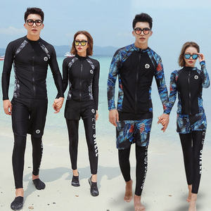 
Couple diving suits for women long sleeves split trousers sun protection quick-drying surfing suits for snorkeling suits for men jellyfish swimsuits